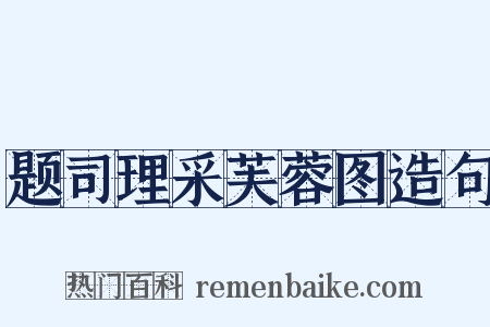 题司理采芙蓉图造句是什么意思的图片